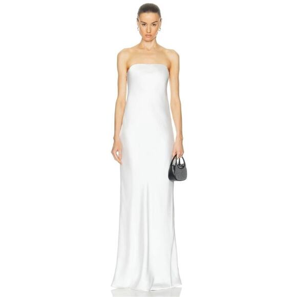 Norma Kamali Bias Strapless Gown in Snow White